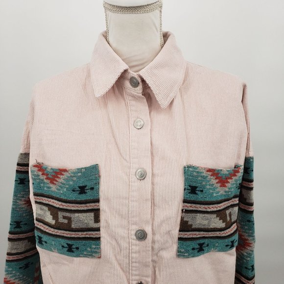 MONTANA WEST Corduroy Shacket Southwestern Serape Aztec Western NWT - Picture 5 of 10